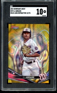 CJ Abrams 2022 Bowman's Best Gold Lava Refractor /75 #49 Rookie RC SGC 10 POP 2 - Picture 1 of 2