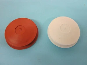 WHITE Piggy Bank Rubber Stoppers (2) 1 3/8" hole (Made in USA) - Picture 1 of 2