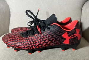 Under Armour Cf Force 3.0 Fg Red Black Soccer Cleats Men’s Size 8 - Picture 1 of 10