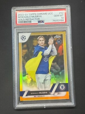 Mykhailo Mudryk 2022-23 Topps Chrome /50 PSA 10 Gold Refractor #52 - Image 1 of 2