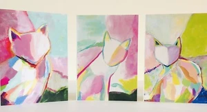 Greeting Card 3-Pack (Abstract Cats) Original art by Michelle DePaepe - Picture 1 of 4
