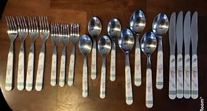 Pfaltzgraff Blumengarten Stauden Edelstahl Besteck Löffel Gabel Messer Rentner - Bild 1 von 29