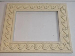8 1/2 x 11'' wooden picture frame cream white wash wave scroll design - Picture 1 of 5