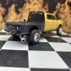 CUSTOM 1/64 2020 Dodge 3500 TRADESMAN Flatbed 4x4 TRUCK hitch & Tow CUMMINS farm - Picture 1 of 12