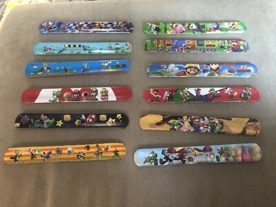 Lote de 36 pulseiras Super Mario Slap. 3 de cada estilo novo! - Imagem 1 de 2