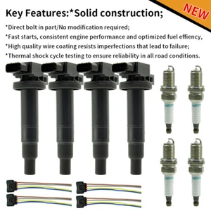 4pcs Ignition Coil + 4pcs Spark Plug w/plug For 01-09 Toyota Prius L4 1.5L UF316 - Picture 1 of 12