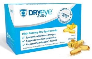 DRYeye Forte Relief From Dry Eye 60 Capsules Omega3 Vitamin D Systemic Fish Oil - Picture 1 of 3
