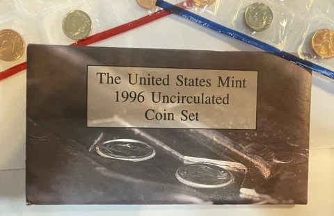 1996 US Mint Set 11 Coin P&D Uncirculated-with 1996 W West Point Dime - (BT#io) Cover