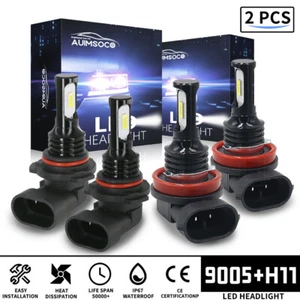 Combo de faros LED 9005 H11 luces brillantes súper blancas - Imagen 1 de 16