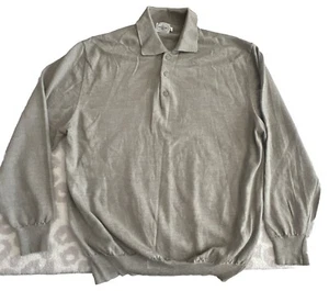 Linea Uomo Men's Tan/Gray 100% Wool Pullover Collar Sweater W/collar Size XL/54 - Picture 1 of 7