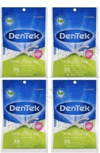 DenTek TRIPLE Clean Floss Picks Mouthwash blast pack of 4 (90 each) - Picture 1 of 1