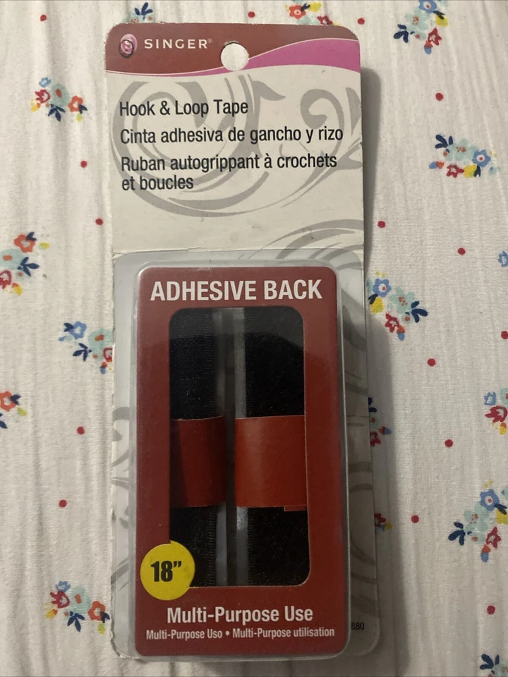 SINGER HOOK & LOOP TAPE ADHESIVE BACK-18 INCHES X 0.75 INCHES - Image 1 of 1