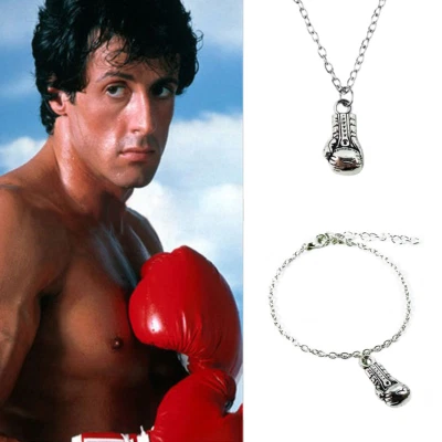 Collana Bracciale GUANTONE da BOXE Argento Pugile Ciondolo a Catena Uomo e Donna - Immagine 1 di 4