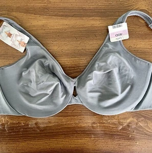 Lilyette Size 40D Plunge Into Comfort Keyhole Minimizer Bra 0904 Gray NWT - Picture 1 of 8
