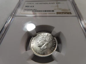 O2 Canada Newfoundland 1941-C 10 Cents NGC MS-63 - Picture 1 of 2