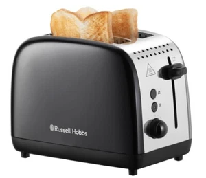 Russell Hobbs Stainless Steel Black 2 Slice Toaster 26550 - 1670W, Brand New - Picture 1 of 9