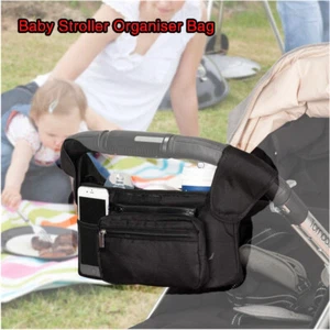 Baby Stroller Organiser Bag Mummy Pram Storage Buggy Storage Cup Bottle Holder` - Picture 1 of 11
