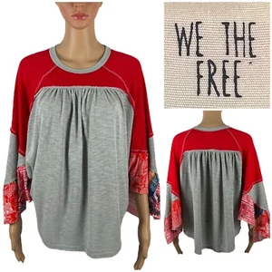 We The Free People Größe XS Friday Fever Mixed Media Dolman Flatterärmel gebraucht, in einwandfreiem Zustand - Bild 1 von 11
