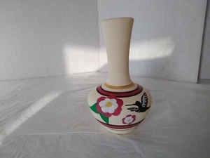 Vase TESA von Maack Keramik Vintage Vase handbemalt Vögel Blumen 5,5" hoch - Bild 1 von 8