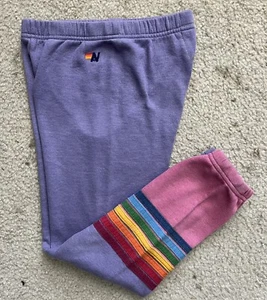 Aviator Nation Girls 12 L Super Soft Pull On Striped Sweatpants Joggers - Picture 1 of 12