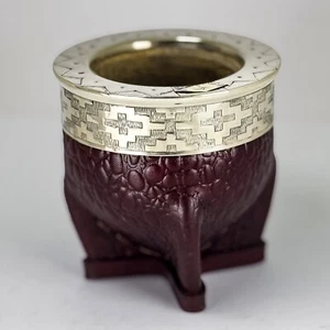 Taza/Mate Imperial Gourd with Croco Leather and Chiseled High Quality + Straw - Picture 1 of 3
