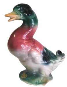 Royal Copley 8" Mallard Duck Planter Water Fowl Cabin Décor with Sticker Vintage - Picture 1 of 7
