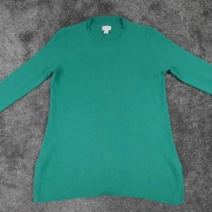 Kenar Kaschmir Pullover 2-fädig Damen groß grün weich Strick Rundhals lang - Bild 1 von 14