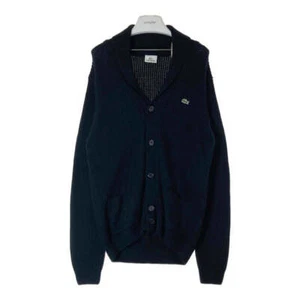 LACOSTE SHAWL COLLAR KNIT CARDIGAN AH7370 BLACK SIZE 4 Used - Picture 1 of 8