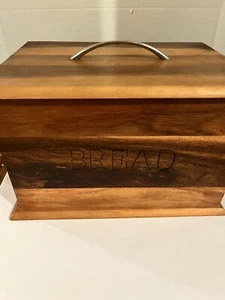 Acacia Collection/large/ Solid Wood/Bread Box/ - Picture 1 of 12