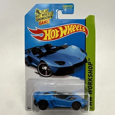 Hot Wheels Lamborghini Aventador J Azul #196/250 HW Taller Nuevo en Tarjeta Nuevo de Lote Antiguo Foto 1 de 4