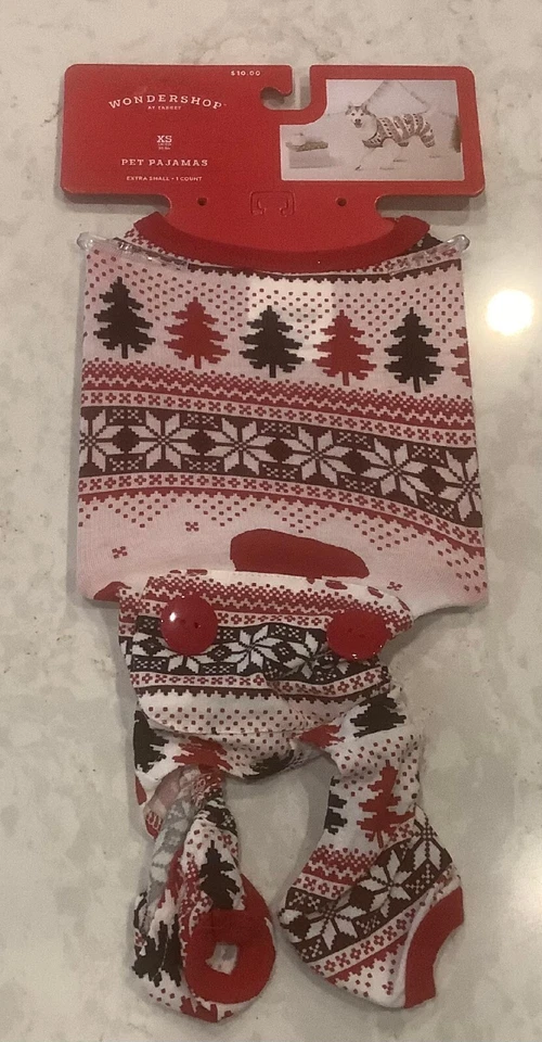 X-SMALL CAT/DOG WONDERSHOP TARGET PET PAJAMAS CHRISTMAS/HOLIDAY