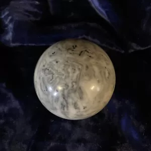 VINTAGE pietra lucida rotonda grigia bianca 168g - Foto 1 di 3