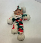Vintage Pixie Elf Crocheted Body Rubber Face 7" Tall Multicolor