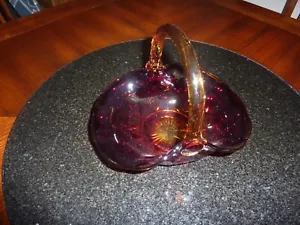 Vintage 1970s Indiana Glass Tiara Amerbina Glass Sunset Constellation Basket 8" - Picture 1 of 11