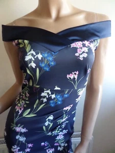Karen Millen Strapless Off Shoulder Floral Print Dress UK Size 10 RRP £170 NWOT - Picture 1 of 4