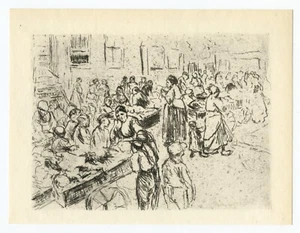 Max Liebermann original etching Jewish Street Scene - Picture 1 of 1
