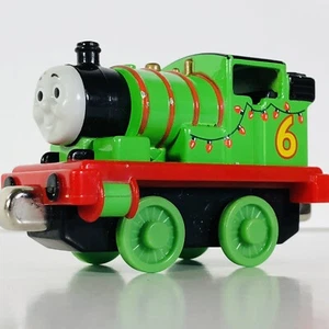 Thomas the Train Percy Christmas Light Diecast Metal Tank Engine Take Play Green - Picture 1 of 12