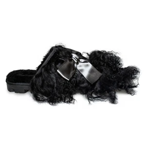 UGG COQUETTE MONGOLIAN BLACK SHEEPSKIN CLASSIC WOMEN'S SLIPPERS SIZE US 8 NEW - Picture 1 of 6