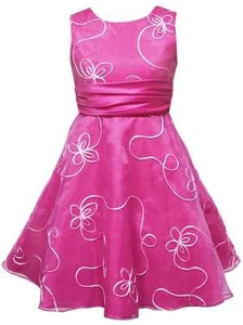 BIG GIRLS  PARTY, GRADUATION, CHRISTMAS, CHURCH FUSCHIA / IVORY DRESS - Picture 1 of 1