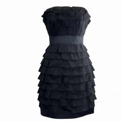 Mini Vestido Phoebe Couture Negro Sin Tirantes Talla 6 Mezcla de Algodón Seda Foto 1 de 4