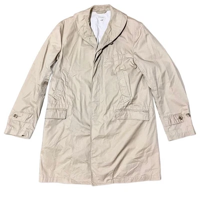 ENGINEERED GARMENTS Round Collar Coat L Beige Cotton Japanese Designer F/S - Image 1 of 4