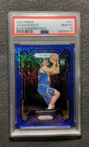 2023-24 Panini Prizm Jalen Pickett Rookie Blue Shimmer FOTL /35 PSA 10 - Bild 1 von 3