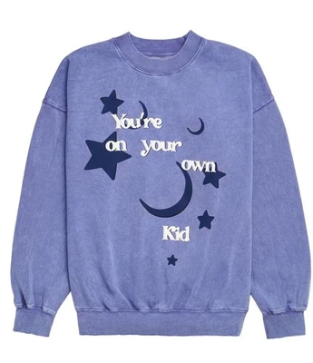You’re On Your Own Kid Purple Crewneck Sweatshirt Size LARGE Taylor Swift - Image 1 of 2
