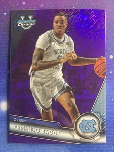 Armando Bacot 2023-24 Bowman U Chrome Purple Shimmer #94 North Carolina UNC - Bild 1 von 2