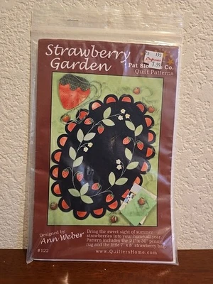 Strawberry Garden Applique Quilt Pattern Pat Sloan Penny Rug Ann Weber - Image 1 of 4