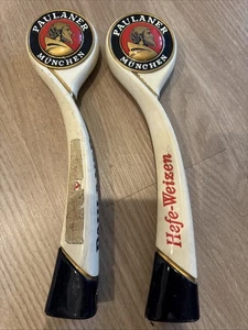 Paulaner München Hefe-Weizen Beer Tap Handle Bar German 11" Tall Set 2 - Picture 1 of 7
