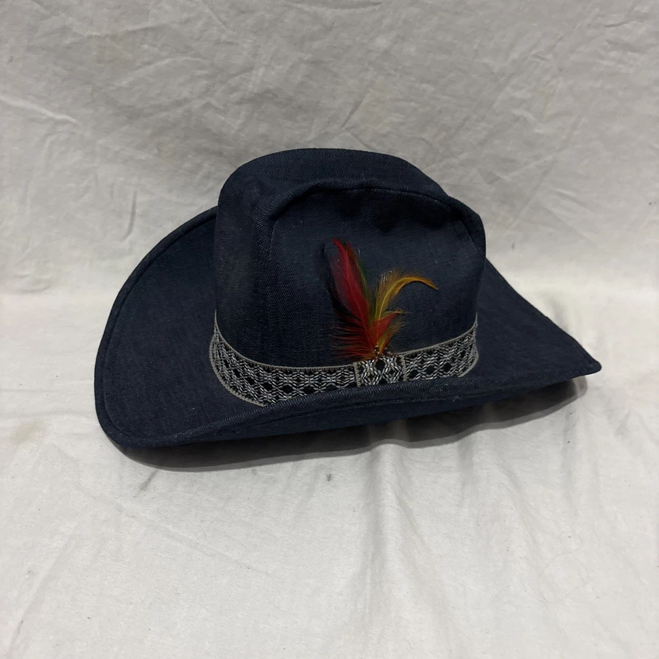 De colección Hecho en Unión Jean Western Denim Sombrero de Vaquero Pequeño 6 3/4-6 7/8 Foto 1 de 4