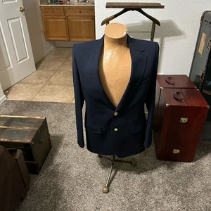 Vintage Johnny Carson Hopscotch Navy Blazer mit Goldknöpfen Gr. 38R - Bild 1 von 12