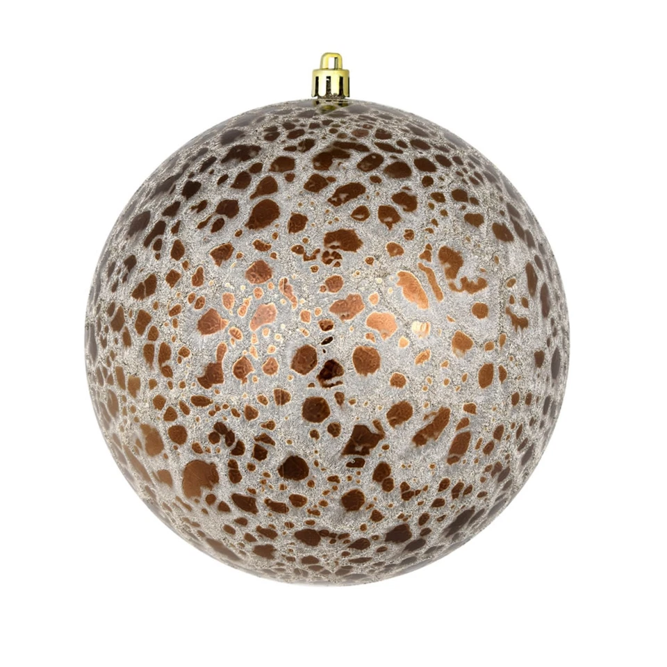 4" Mocha Crackle Ball Ornament 6/Bag - Image 1 of 1