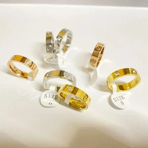 Luxury LOVE Ring with Gemstones - Gold/Silver/Rose Gold, Women’s Gift Luxury - Picture 1 of 4